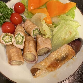 夏野菜の肉巻き焼き